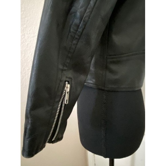 'BIKERS LEATHER STUFF ' BLACK Zippered, Studded Leather Jacket Girls/Tween (L) - Picture 9 of 12